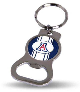 Arizona Wildcats Metal Keychain - Beverage Bottle Opener With Key Ring