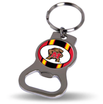 Maryland Terrapins Metal Keychain - Beverage Bottle Opener With Key Ring