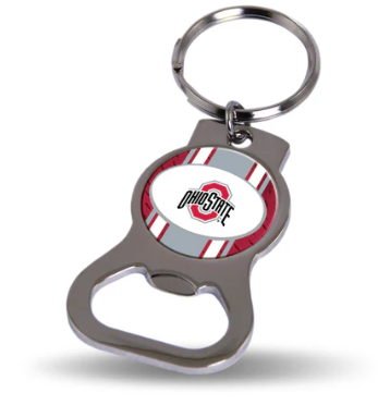 Ohio State Buckeyes Metal Keychain - Beverage Bottle Opener With Key Ring