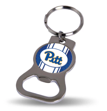 Pitt Panthers Metal Keychain - Beverage Bottle Opener With Key Ring