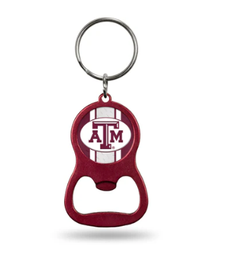 Texas A&M Aggies Metal Keychain - Beverage Bottle Opener With Key Ring