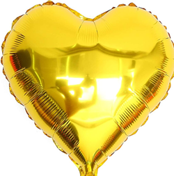 18" Heart Gold Balloon